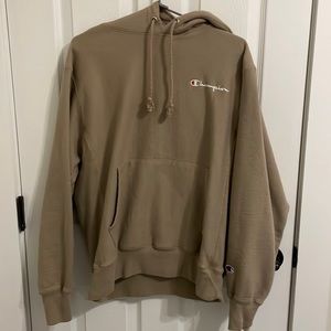 MEN’S MEDIUM TAN LIGHTWEIGHT FLEECE HOODIE, TONAL LOGO